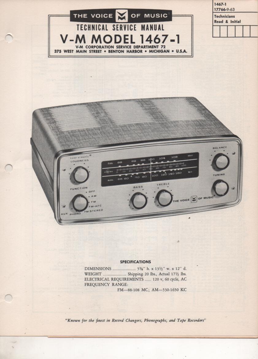 1467-1 Tuner Amplifier Service Manual