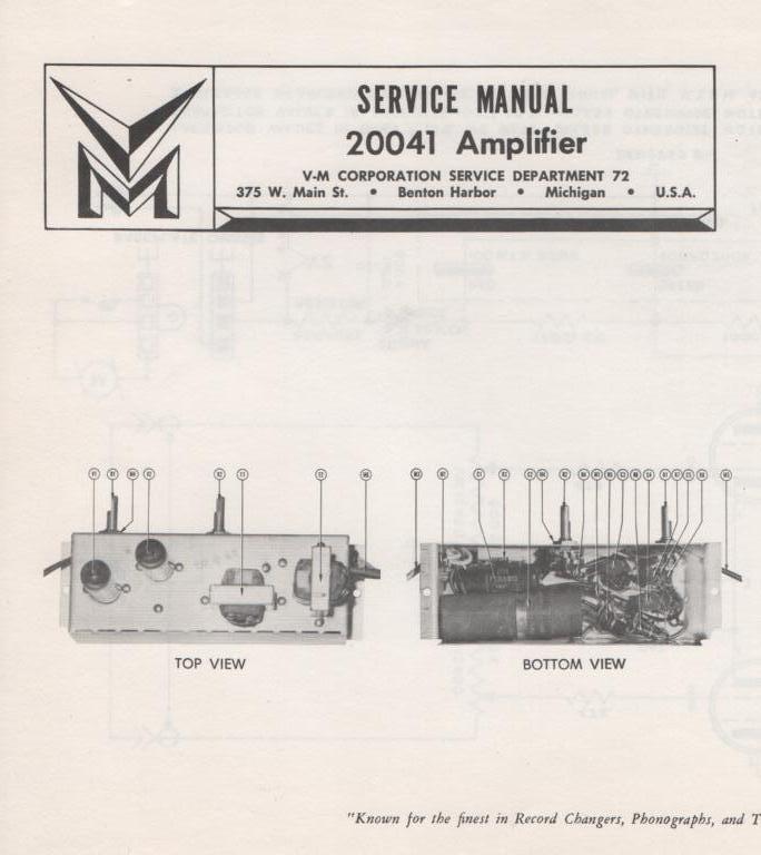 20041 Amplifier Service Manual