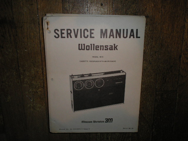 4515 Cassette Tape Recorder AM FM Radio Service Manual