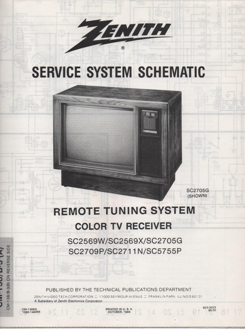 SC2705G TV Schematic ..  SC2569W Manual