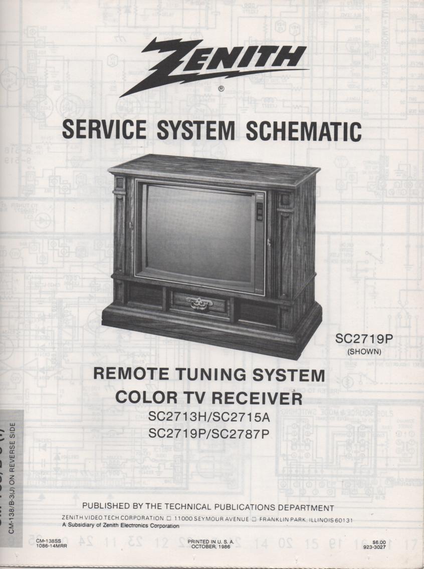 SC2787P TV Schematic ..  SC2713H Manual