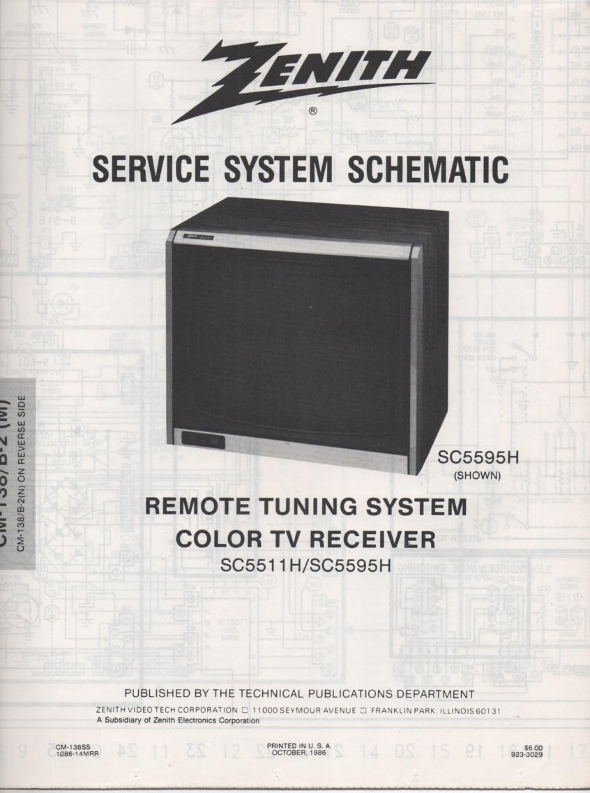 SC5595H TV Schematic ..  SC5511H Manual